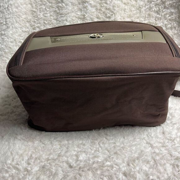 Oleg Cassini Brown Weekender Overnight Travel Duffel Carry-On Bag. - Picture 4 of 14
